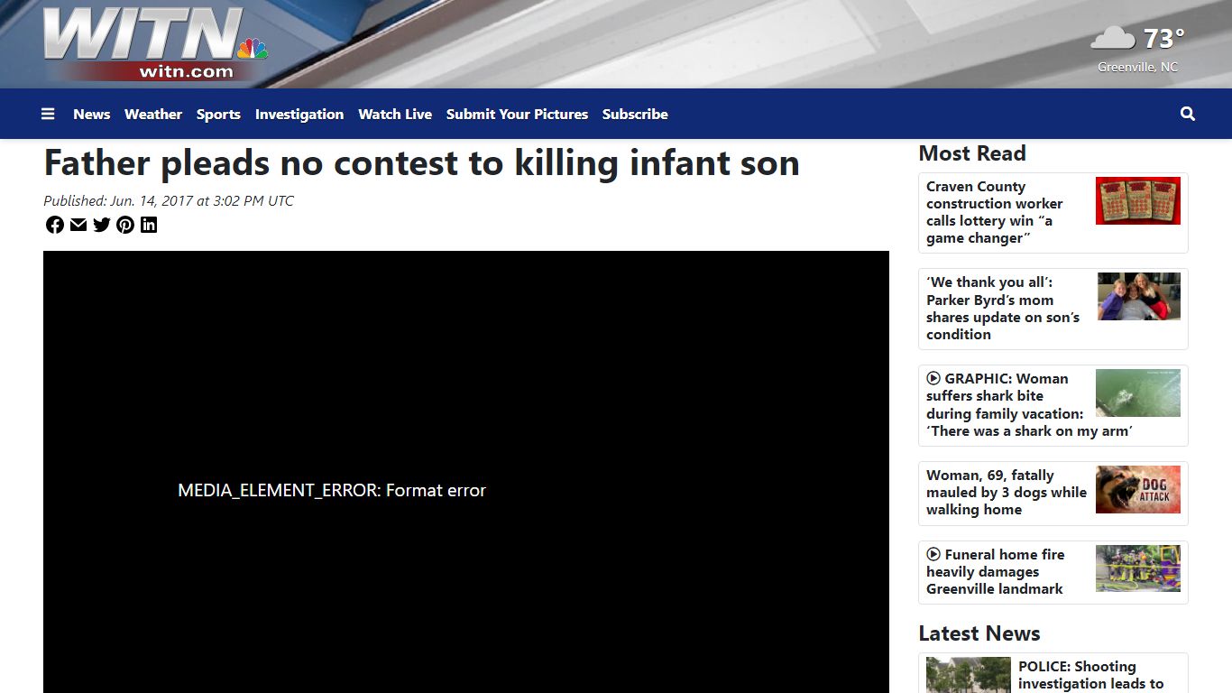 Father pleads no contest to killing infant son - WITN